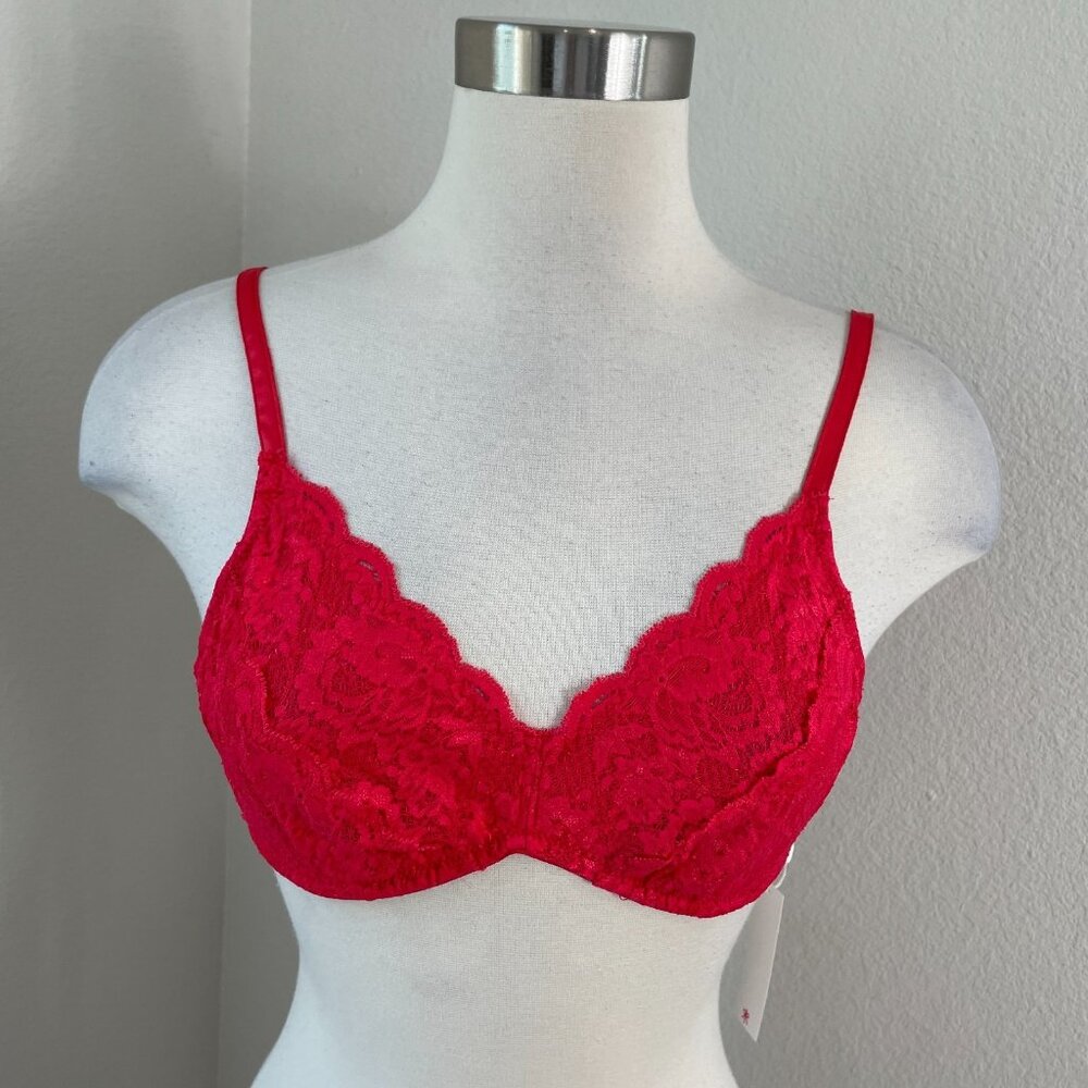 NEW‎ Cosabella Small Never Say Never Tie Me Up Triangle Bralette Red Bra